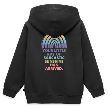 Ton petit rayon de soleil sarcastique - Sweat Premium à capuche zippé enfant bio - noir - Dos - AI Model Kid Male (0cm)