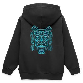 Dieu Maya Mythologie Maya Hunab Ku - Sweat Premium à capuche zippé enfant bio - noir - Dos - AI Model Kid Male (0cm)