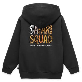 Safari Squad crée des souvenirs ensemble - Sweat Premium à capuche zippé enfant bio - noir - Dos - AI Model Kid Male (0cm)