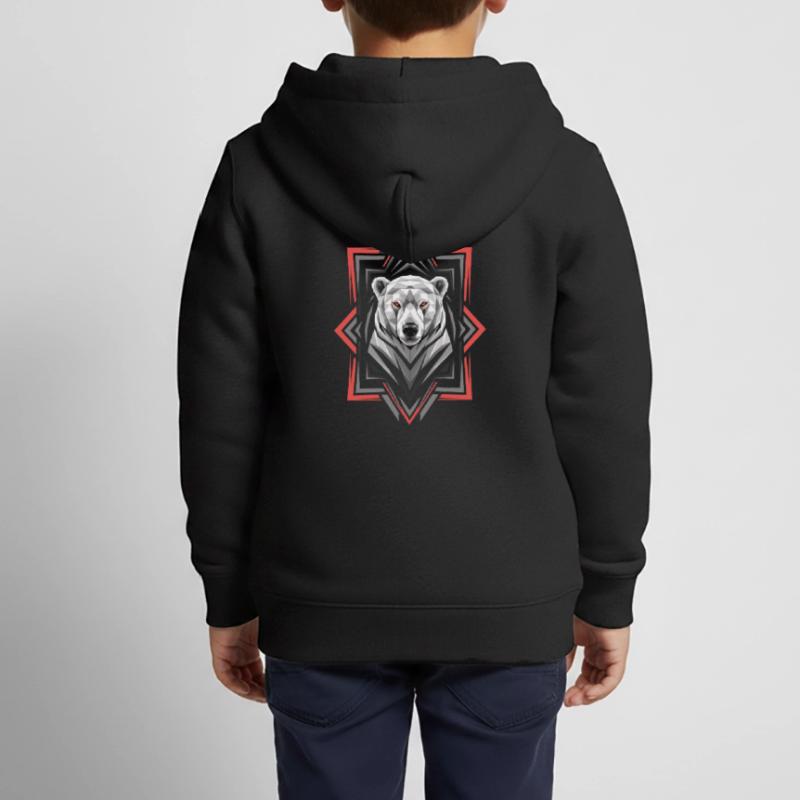 Geometrischer Eisbär Kopf Kunstwerk Kinder Premium Organic Zip Hoodie