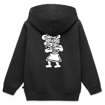 Dieu Maya Mythologie Maya Hunab Ku - Sweat Premium à capuche zippé enfant bio - noir - Dos - AI Model Kid Male (0cm)