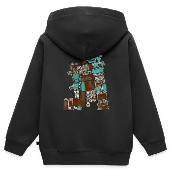 Dieu Maya Mythologie Maya Itzamna - Sweat Premium à capuche zippé enfant bio - noir - Dos - AI Model Kid Male (0cm)