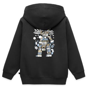 Dieu Maya Mythologie Maya Itzamna - Sweat Premium à capuche zippé enfant bio - noir - Dos - AI Model Kid Male (0cm)