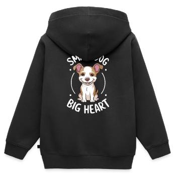 Chiweenie Hund: Kleiner Hund, Großes Herz - Kinder Premium Organic Zip Hoodie - Schwarz - Hinten - AI Model Kid Male (0cm)