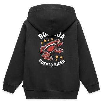 Boricua Porto Rico Coqui Porto Rico Grenouille - Sweat Premium à capuche zippé enfant bio - noir - Dos - AI Model Kid Male (0cm)