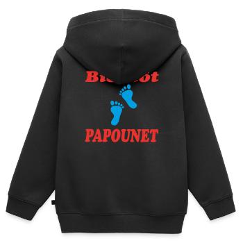 BIENTOT PAPOUNET - Sweat Premium à capuche zippé enfant bio - noir - Dos - AI Model Kid Male (0cm)