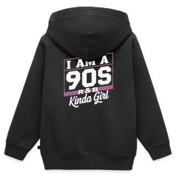 Ich Bin Ein 90s R-&B Kinda Girl - Kinder Premium Organic Zip Hoodie - Schwarz - Hinten - AI Model Kid Male (0cm)