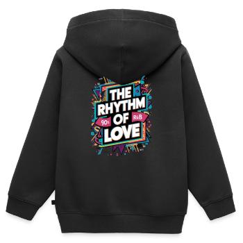Der Rhythmus Der Liebe 90s R&B - Kinder Premium Organic Zip Hoodie - Schwarz - Hinten - AI Model Kid Male (0cm)