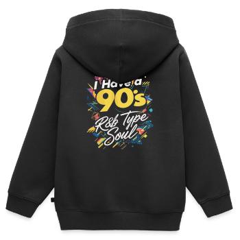 Ich Habe Eine 90s R&B Type Soul - Kinder Premium Organic Zip Hoodie - Schwarz - Hinten - AI Model Kid Male (0cm)