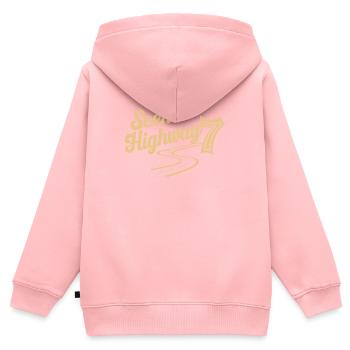 Scenic Highway 7 Abenteuer - Kinder Premium Organic Zip Hoodie - Rosa - Hinten - AI Model Kid Female (0cm)