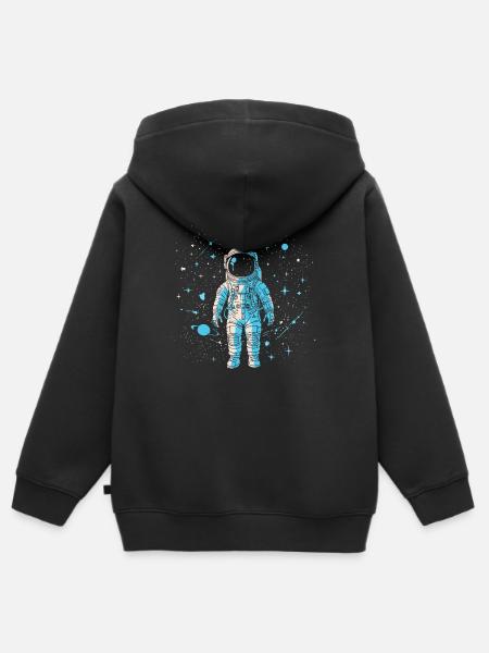 Astronaut - Kinder Premium Organic Zip Hoodie - Schwarz