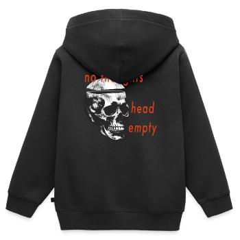 no thoughts - Kids Premium Organic Zip-up Hoodie - black - Back - AI Model Kid Male (0cm)