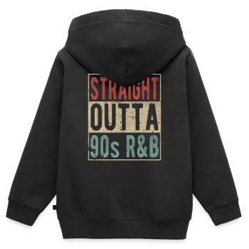 Straight Outta 90s R&B Retro Style - Kinder Premium Organic Zip Hoodie - Schwarz - Hinten - AI Model Kid Male (0cm)