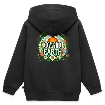 Down to Earth - Kids Premium Organic Zip-up Hoodie - black - Back - AI Model Kid Male (0cm)