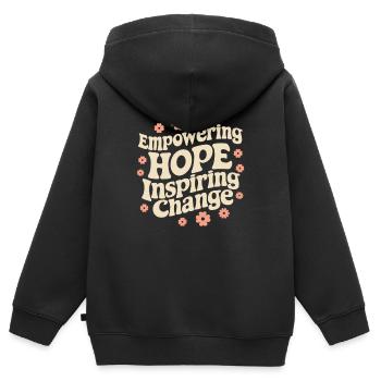 Sozialarbeiter Soziale Arbeit Hoffnung Inspirieren - Kinder Premium Organic Zip Hoodie - Schwarz - Hinten - AI Model Kid Male (0cm)
