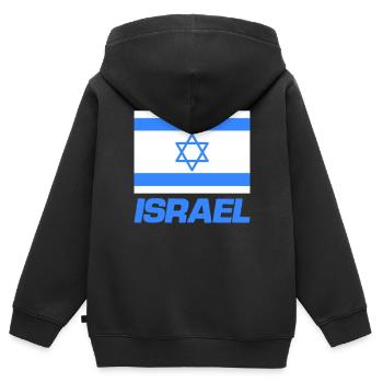 israel fahne - Kinder Premium Organic Zip Hoodie - Schwarz - Hinten - AI Model Kid Male (0cm)