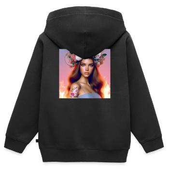 Beautiful. - Kids Premium Organic Zip-up Hoodie - black - Back - AI Model Kid Male (0cm)