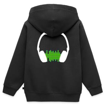 Kopfhörer Techno Musik Party Equalizer Wellen Logo - Kinder Premium Organic Zip Hoodie - Schwarz - Hinten - AI Model Kid Male (0cm)