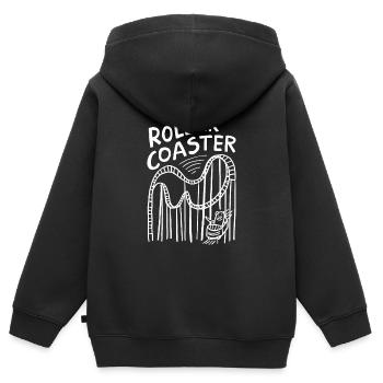 Roller Coaster Spaß für Adrenalinjunkies - Kinder Premium Organic Zip Hoodie - Schwarz - Hinten - AI Model Kid Male (0cm)