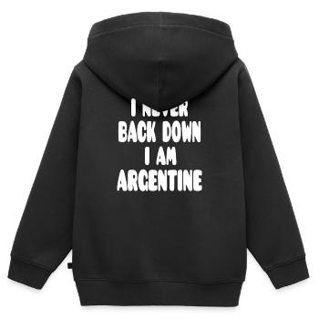 Je n’abandonne jamais, je suis argentin - Sweat Premium à capuche zippé enfant bio - noir - Dos - AI Model Kid Male (0cm)