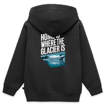 Heimat Ist Wo Der Gletscher Ist - Island Souvenir - Kinder Premium Organic Zip Hoodie - Schwarz - Hinten - AI Model Kid Male (0cm)