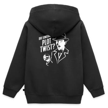 Murder Mystery Dinner Outfit Plot Twist - Kinder Premium Organic Zip Hoodie - Schwarz - Hinten - AI Model Kid Male (0cm)
