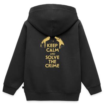 Murder Mystery Dinner Outfit Film Noir - Keep Calm - Kids Premium Organic Zip-up Hoodie - black - Back - AI Model Kid Male (0cm)