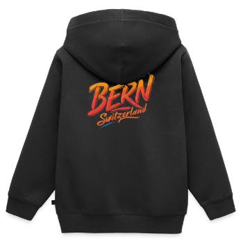 Point culminant du souvenir de Berne Suisse - Sweat Premium à capuche zippé enfant bio - noir - Dos - AI Model Kid Male (0cm)