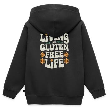 Life The Gluten-Free Life - Kids Premium Organic Zip-up Hoodie - black - Back - AI Model Kid Male (0cm)