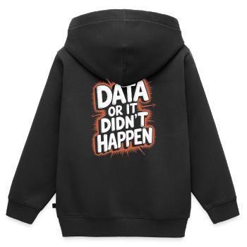 Data or it didn't happen Data Analyst Data - Kids Premium Organic Zip-up Hoodie - black - Back - AI Model Kid Male (0cm)