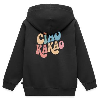 Ciao Kakao - Kinder Premium Organic Zip Hoodie - Schwarz - Hinten - AI Model Kid Male (0cm)