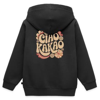 Ciao Kakao - Kinder Premium Organic Zip Hoodie - Schwarz - Hinten - AI Model Kid Male (0cm)