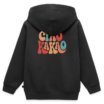 Ciao Kakao - Kinder Premium Organic Zip Hoodie - Schwarz - Hinten - AI Model Kid Male (0cm)
