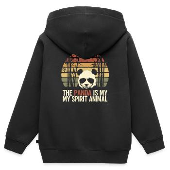 Der Panda Ist Mein Spiritueller Begleiter - Kinder Premium Organic Zip Hoodie - Schwarz - Hinten - AI Model Kid Male (0cm)