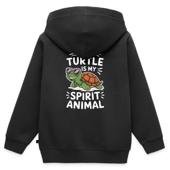 Schildkröte The Turtle Is My Spirit Animal - Kinder Premium Organic Zip Hoodie - Schwarz - Hinten - AI Model Kid Male (0cm)