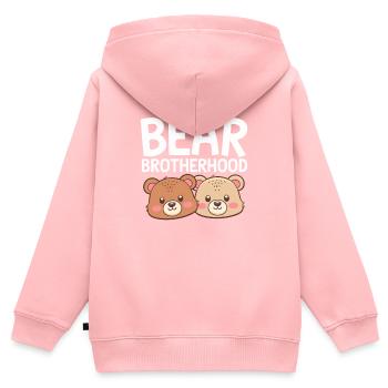 Les groupes d’ours conçoivent la confrérie des ours - Sweat Premium à capuche zippé enfant bio - rose - Dos - AI Model Kid Female (0cm)