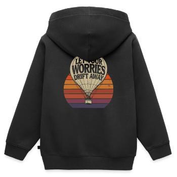 Laissez vos soucis s’envoler Montgolfière - Sweat Premium à capuche zippé enfant bio - noir - Dos - AI Model Kid Male (0cm)