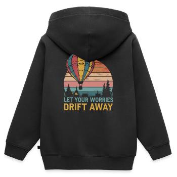 Laissez vos soucis s’envoler Montgolfière - Sweat Premium à capuche zippé enfant bio - noir - Dos - AI Model Kid Male (0cm)