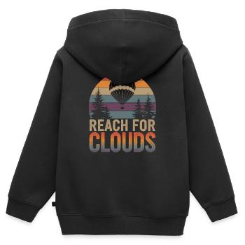 Erreiche Die Wolken Mit Heißluftballon Im - Kinder Premium Organic Zip Hoodie - Schwarz - Hinten - AI Model Kid Male (0cm)