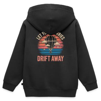 Laissez vos soucis s’envoler Montgolfière - Sweat Premium à capuche zippé enfant bio - noir - Dos - AI Model Kid Male (0cm)