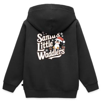 Little Waddling Penguins of Santa Christmas - Kids Premium Organic Zip-up Hoodie - black - Back - AI Model Kid Male (0cm)