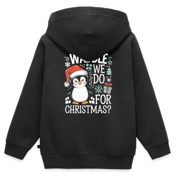Le dandinement de Noël des pingouins que nous faisons pour Noël ? - Sweat Premium à capuche zippé enfant bio - noir - Dos - AI Model Kid Male (0cm)