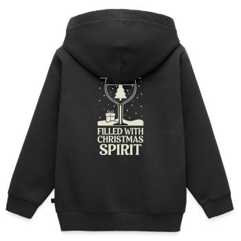 Rempli de lettrage de l’ de Noël avec - Sweat Premium à capuche zippé enfant bio - noir - Dos - AI Model Kid Male (0cm)