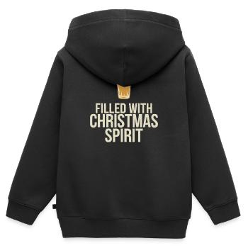 Rempli d’humour de l’ de Noël - Sweat Premium à capuche zippé enfant bio - noir - Dos - AI Model Kid Male (0cm)