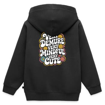 Très retenu, très attentif, très doux - Sweat Premium à capuche zippé enfant bio - noir - Dos - AI Model Kid Male (0cm)
