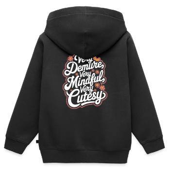 très chaste, très attentif, très doux - un - Sweat Premium à capuche zippé enfant bio - noir - Dos - AI Model Kid Male (0cm)