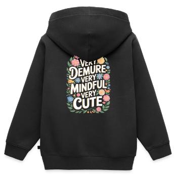 Très retenu, très attentif, très doux - Sweat Premium à capuche zippé enfant bio - noir - Dos - AI Model Kid Male (0cm)