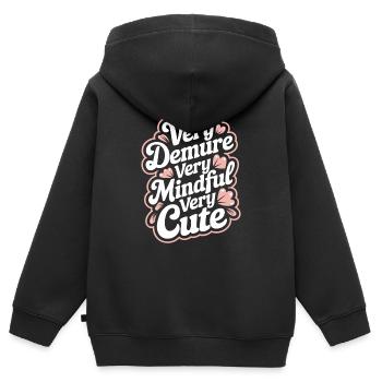 Très retenu, très attentif, très doux - Sweat Premium à capuche zippé enfant bio - noir - Dos - AI Model Kid Male (0cm)