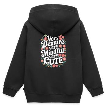 Très retenu, très attentif, très doux - Sweat Premium à capuche zippé enfant bio - noir - Dos - AI Model Kid Male (0cm)
