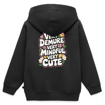 très sage, très attentif, très doux - Sweat Premium à capuche zippé enfant bio - noir - Dos - AI Model Kid Male (0cm)